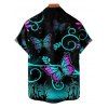 Gothic Couple Outfit Butterfly Leaf Printed Half Zipper Lace Up Adjustable Strap Mini Dress and Roll Up Sleeve Shirt Casual Matching Outfit - multicolor S | US 4