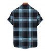 Vintage Couple Outfit Plaid Plaid Print Lace Up O Ring Half Zipper Buckle Strap Dress and Roll Up Sleeve Solid Color Shorts Vacation Matching Outfit - Bleu clair S | US 4