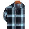 Vintage Couple Outfit Plaid Plaid Print Lace Up O Ring Half Zipper Buckle Strap Dress and Roll Up Sleeve Solid Color Shorts Vacation Matching Outfit - Bleu clair S | US 4