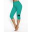 Legging Capri Hawaïen Elastique Motif de Cocotier à Taille Haute - Vert profond XXL | US 14