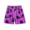Short de Plage de Vacances Imprimé Palmier pour Homme - Pourpre M
