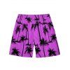 Short de Plage de Vacances Imprimé Palmier pour Homme - Pourpre 5XL