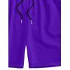 Men's Solid Color Drawstring Beach Shorts Elastic Waist Board Shorts - CONCORD 3XL