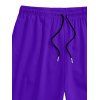 Men's Solid Color Drawstring Beach Shorts Elastic Waist Board Shorts - CONCORD 4XL