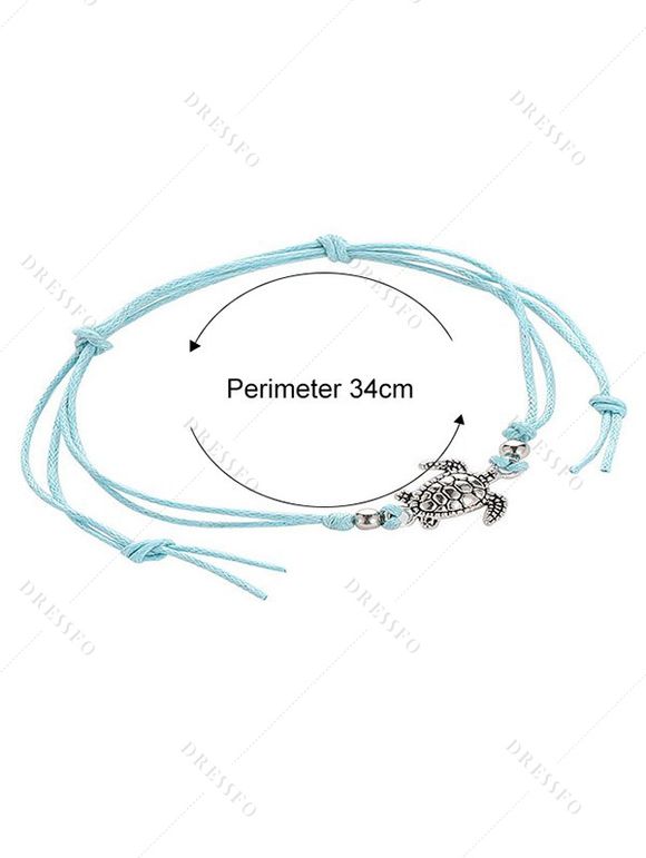 3 Pièces Chaîne de Cheville en Corde Réglable Motif Tortue Marine pour Vacances à la Plage - multicolor A 
