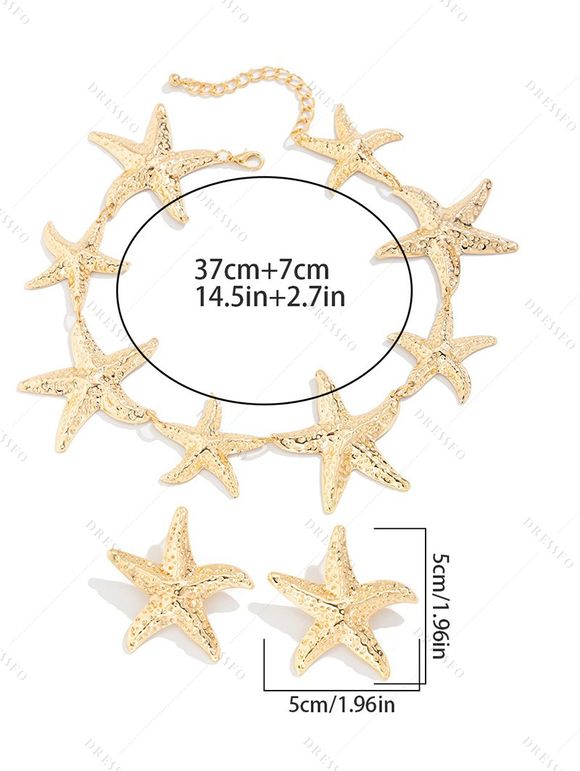 Ensemble de Collier et Boucles D'Oreilles de Vacances Style Plage Accessoires de Vacances pour Femme - d'or 