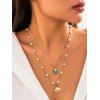 Ensemble de Collier de Plage Superposé Coquille et Etoile de Mer en Fausse Perle 2 Pièces - multicolor B 