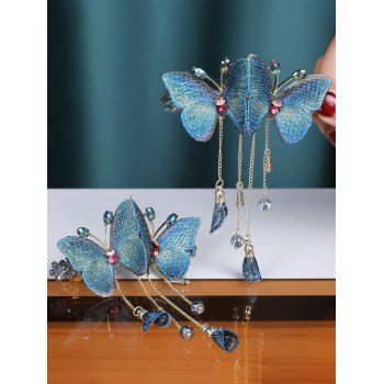 Vacation Outfit Heather Crossover Mock Button O Ring Strap A Line Mini Dress and Butterfly Crystal Bracelet Rhinestone Tassel Hair Clip Outfit