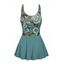 Maillot de Bain 1 Pièce à Bretelles Ajustables à Motif Paisley Ethnique - Vert clair L | US 8-10