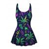 Maillot de Bain 1 Pièce à Imprimé Feuille et Note Musicale - Noir L | US 8-10