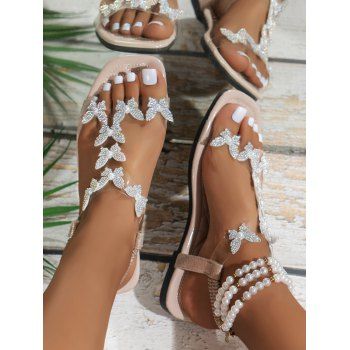 Vacation Outfit Colorblock Textured Floral Pattern Lace Up Faux Twinset Dress and Flower Rhinestone Earrings Butterfly Faux Pearl Square Slip On Sandals Outfit