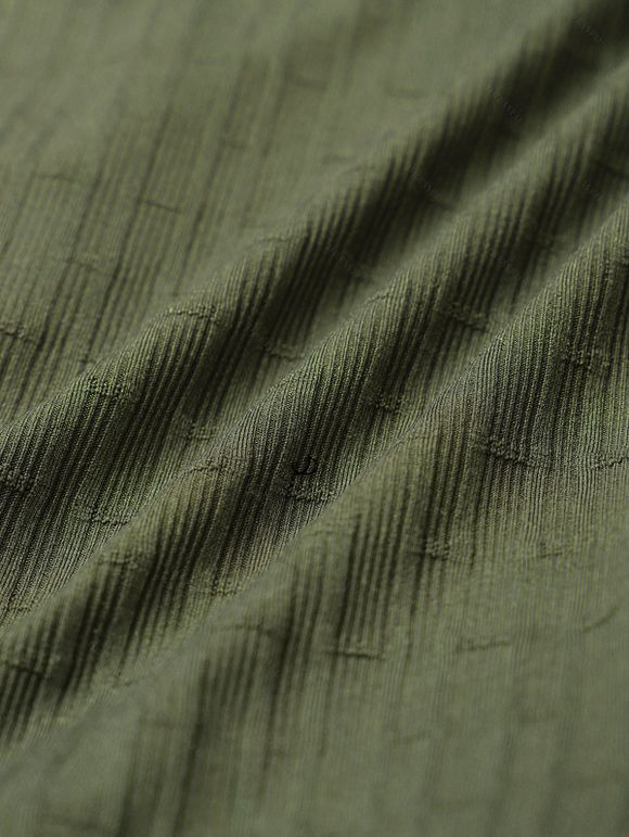 Vacation Outfit Colorblock Textured Floral Pattern Lace Up Faux Twinset Dress and Flower Rhinestone Earrings Butterfly Faux Pearl Square Slip On Sandals Outfit - Vert S | US 4