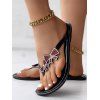 Rhinestone Butterfly Flip Flops Flat One Toe Slip On Trendy Sandals - Noir EU 38