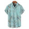 Vacation Couple Outfit Tropical Leaf Pattern Spaghetti Strap A Line Mini Tank Dress and Roll Up Sleeve Shirt Matching Outfit - Vert clair S | US 4