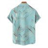 Vacation Couple Outfit Tropical Leaf Pattern Spaghetti Strap A Line Mini Tank Dress and Roll Up Sleeve Shirt Matching Outfit - Vert clair S | US 4