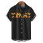 Chemise Décontractée Motif de Tournesol à Manches Roulées pour Homme - Noir S
