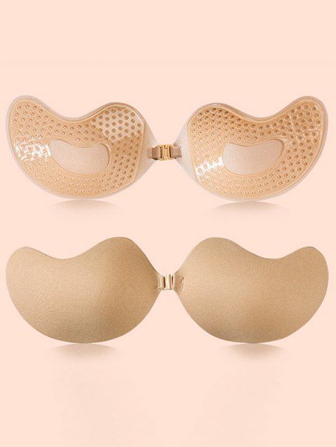 Solid Color Push Up Non-convertible Strap Breathable Front Buckle Bra