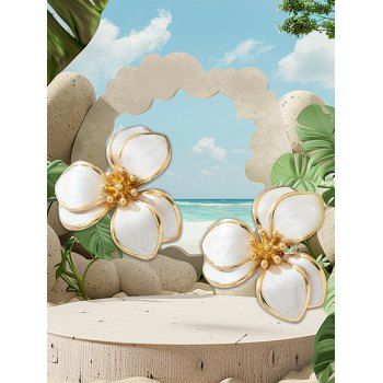 Vintage Layered Petals Floral Shaped Stud Earrings Elegance Earrings