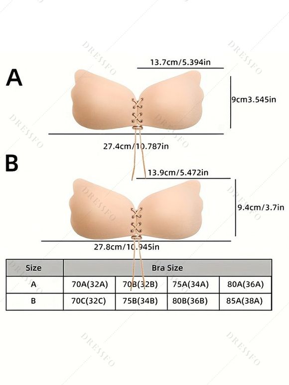 Soutien-gorge de Mariage en Forme D'Ailes à Lacets - café lumière CUP A