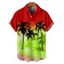 Chemise à manches courtes à imprimé palmiers ombrés pour les vacances à Hawaï - Orange XL