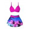 Maillot de Bain Bikini Croisé Ombré Imprimé Une-Pièce - Rose clair XXXL | US 14