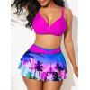 Maillot de Bain Bikini Croisé Ombré Imprimé Une-Pièce - Rose clair XXXL | US 14