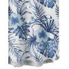 Vacation Couple Outfit Tropical Flower Leaf Print Belted Mini Dress and Roll Up Sleeve Shirt Solid Color Drawstring Waist Shorts Matching Outfit - Bleu profond S | US 4