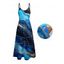 Robe Ligne A Décontractée à Bretelle Fine en Blocs de Couleurs Imprimée - Bleu profond L | US 8-10