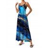 Robe Ligne A Décontractée à Bretelle Fine en Blocs de Couleurs Imprimée - Bleu profond L | US 8-10