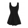 Débardeur Décontracté Long en Couleur Unie Ourlet Courbe à Col Rond - Noir XL | US 10