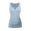 Débardeur Décontracté Long Découpé Texturé Anneau en O en Couleur Unie - Bleu clair XL | US 10