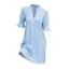 Robe Ligne A Géométrique Texturée Manches à Col Debout - Bleu clair L | US 8