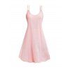 Mini Robe Ligne A à Bretelle Evidée en Couleur Unie à Col Rond - Rose clair L | US 8