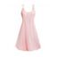 Mini Robe Ligne A à Bretelle Evidée en Couleur Unie à Col Rond - Rose clair L | US 8