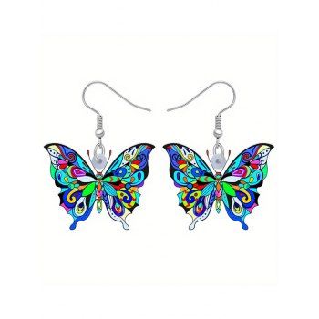 Colored Printed Acrylic Butterfly Drop Earrings Trendy Earrings
