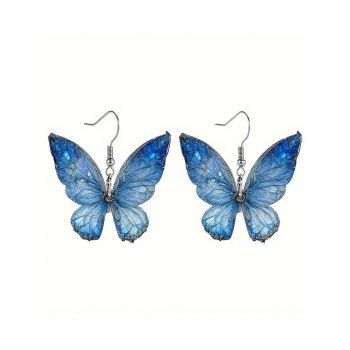 Ombre Textured Acrylic Butterfly Drop Earrings Trendy Earrings