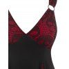 Robe Crâne en O Panneau en Dentelle sans Manches - Rouge L