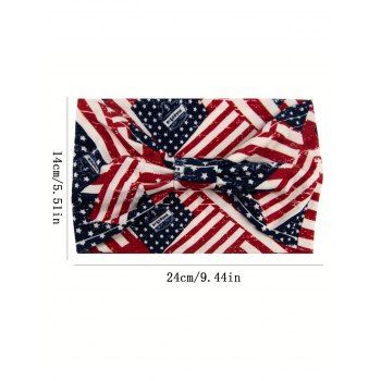Independence Day American Flag Elements Star Striped Letter Print Patriotic Elastic Wide Headband