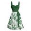 Vacation Tropical Flower Leaf Print Belted Mini Dress - CONCORD XL | US 12