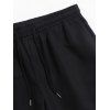 Short de Plage à Taille Elastique en Couleur Unie avec Cordon de Serrage pour Hommes - Noir XL