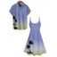 Ombre Palm Tree Print Hawaii Vacation Spaghetti Strap V Neck A Pendulum Mini Dress And Short Sleeve Shirt Matching Outfit - Vert clair S | US 4