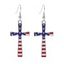Boucles D'Oreilles Pendantes Rayées en Forme D'Etoile Croix Drapeau Américain - multicolor A 