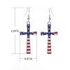 Boucles D'Oreilles Pendantes Rayées en Forme D'Etoile Croix Drapeau Américain - multicolor A 