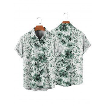 Flower Print Belted Mini Dress And Short Sleeve Shirt Drawstring Shorts Vacation Outfit