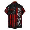 Independence Day Couple Outfit American Flag Letter Pattern Spaghetti Strap A Line Tank Dress and Roll Up Sleeve Shirt Patriotic Matching Outfit - Noir S | US 4