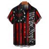Independence Day Couple Outfit American Flag Letter Pattern Spaghetti Strap A Line Tank Dress and Roll Up Sleeve Shirt Patriotic Matching Outfit - Noir S | US 4