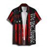 Independence Day Couple Outfit American Flag Letter Pattern Spaghetti Strap A Line Tank Dress and Roll Up Sleeve Shirt Patriotic Matching Outfit - Noir S | US 4
