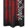 Robe Ligne A Rayée Lettre Drapeau Américain Imprimé à Bretelle Fine - Noir XXXL | US 16