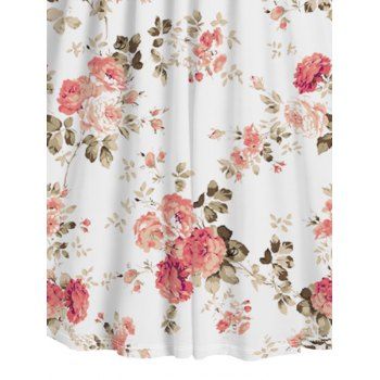 Floral Print Mock Button Crossover Faux Twinset Dress Sleeveless Round Neck 2 In 1 Dress