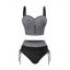 Maillot de Bain Tankini Vintage Festonné Découpé à Carreaux à Bretelle - Noir XL | US 12